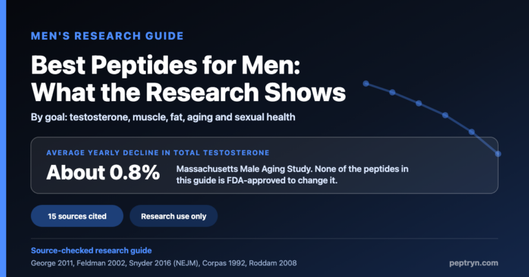 Best peptides for men: what the research shows, with testosterone declining about 0.8 percent per year on average