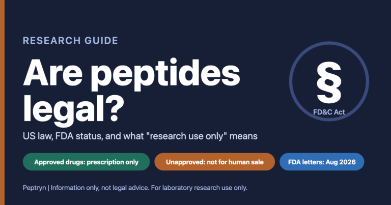 Are peptides legal? US law, FDA status, and what research use only means