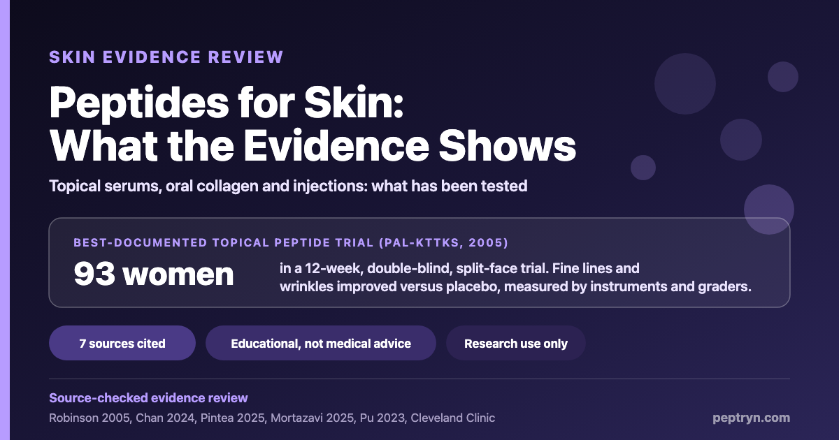 Peptides for skin: a 12-week double-blind split-face trial of 93 women found a palmitoyl pentapeptide cream improved fine lines and wrinkles versus placebo