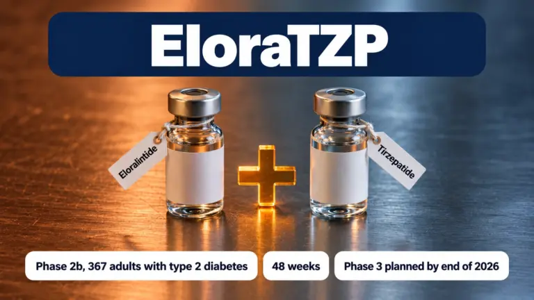 EloraTZP: eloralintide plus tirzepatide, a phase 2b study in 367 adults with type 2 diabetes over 48 weeks, with phase 3 planned by the end of 2026